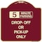 Signmission Off or Pick-Up Choose Your Limit Minute Parking Heavy-Gauge Aluminum Sign, 18" x 18", BU-1818-23528 A-DES-BU-1818-23528 - alternate 1